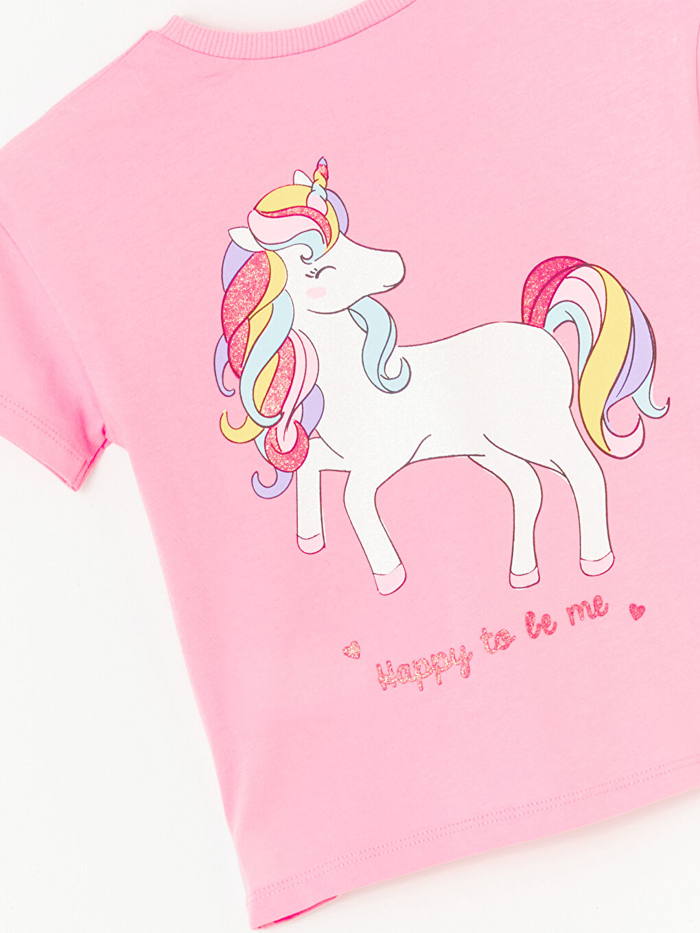 Crew Neck Short Sleeve Printed Baby Girls' T-Shirt-2