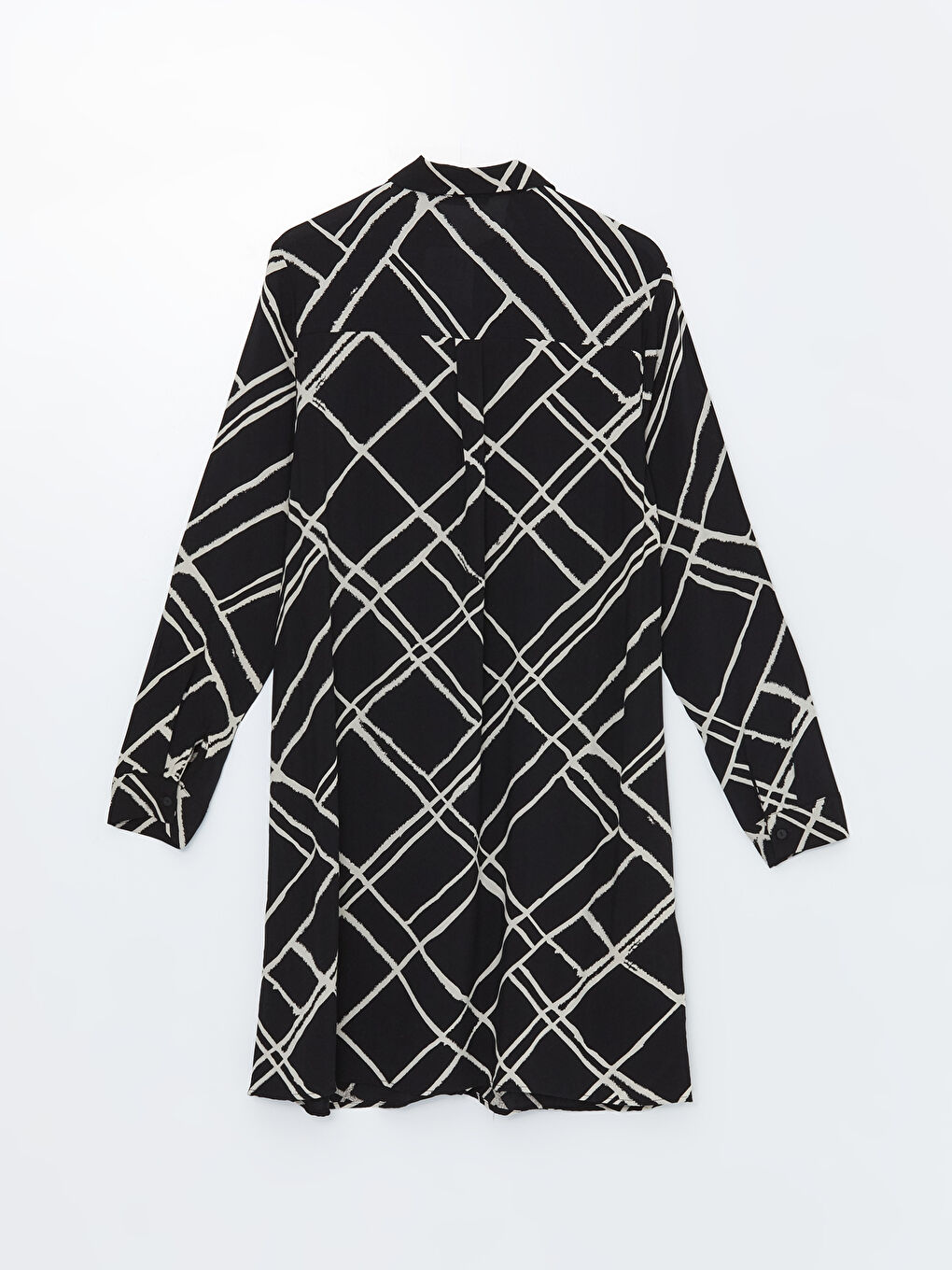 Siyah Desenli Kadın Gömlek Tunik-6