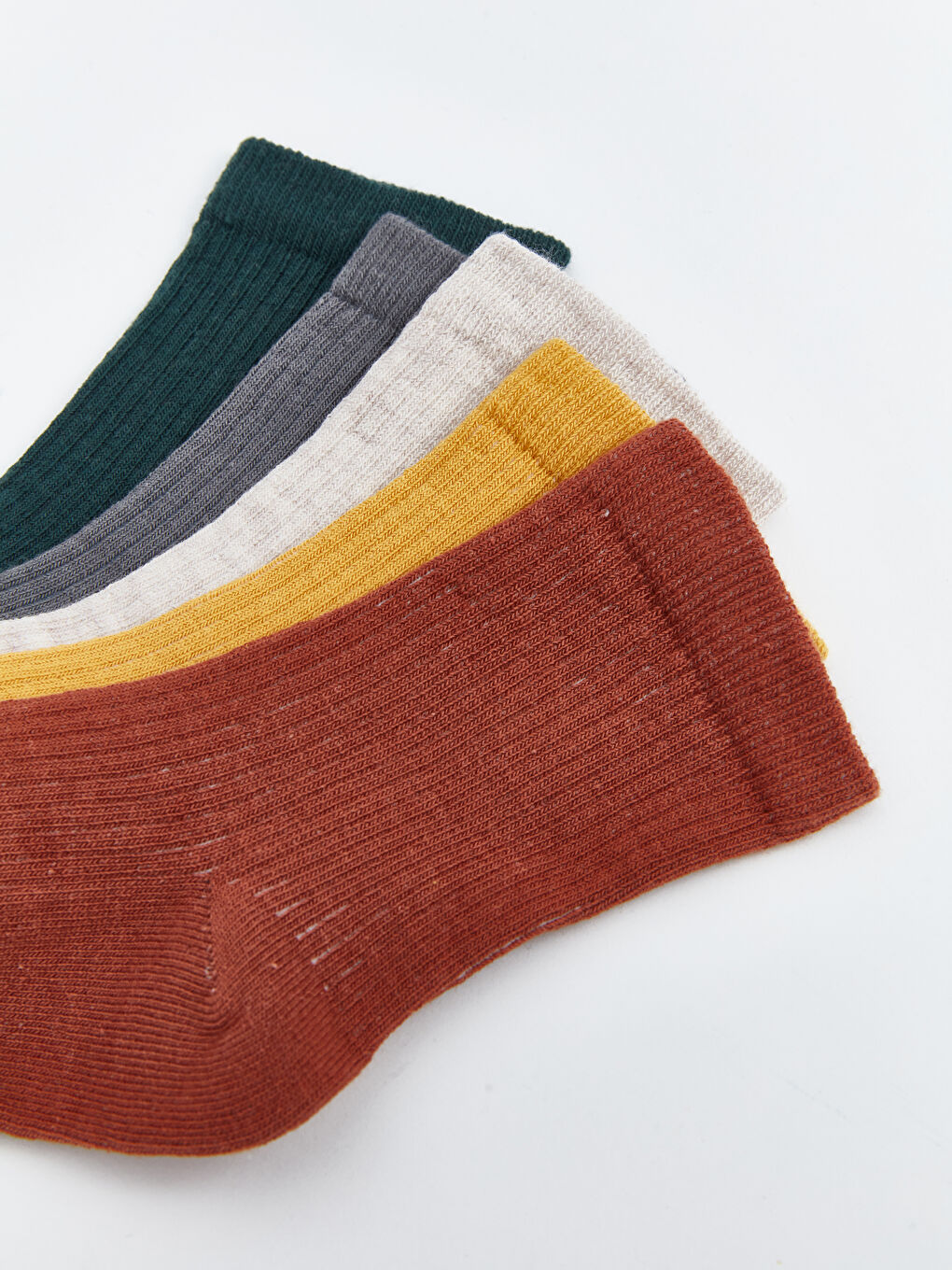 Kahverengi Basic Erkek Bebek Patik Çorap 5'li-2