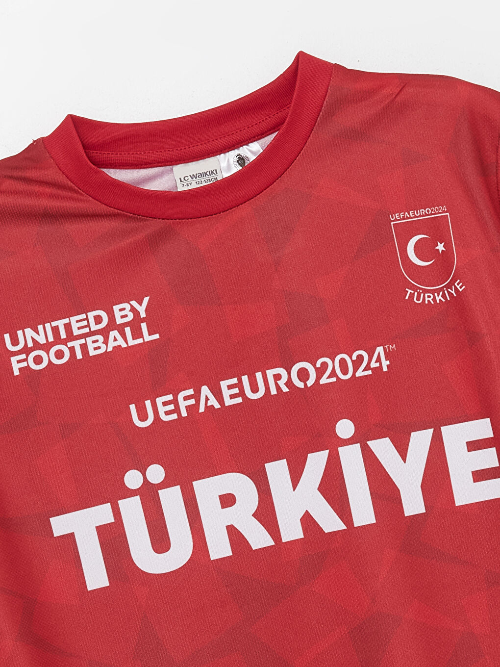 Kırmızı Bisiklet Yaka Euro 2024 Türkiye Baskılı Erkek Çocuk Tişört ve Şort-2