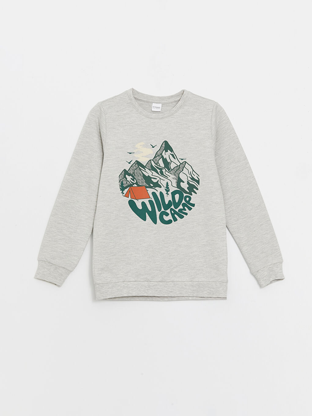 Gri Bisiklet Yaka Baskılı Erkek Çocuk Pijama Üst