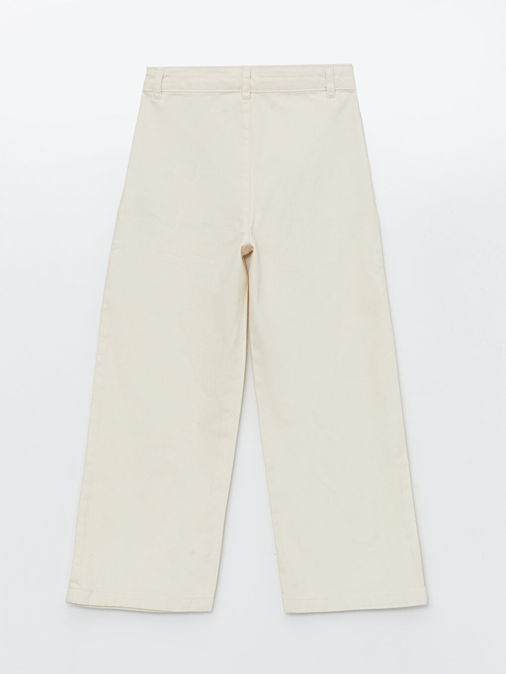 Ekru Beli Ayarlanabilir Lastikli Kız Çocuk Pantolon-1