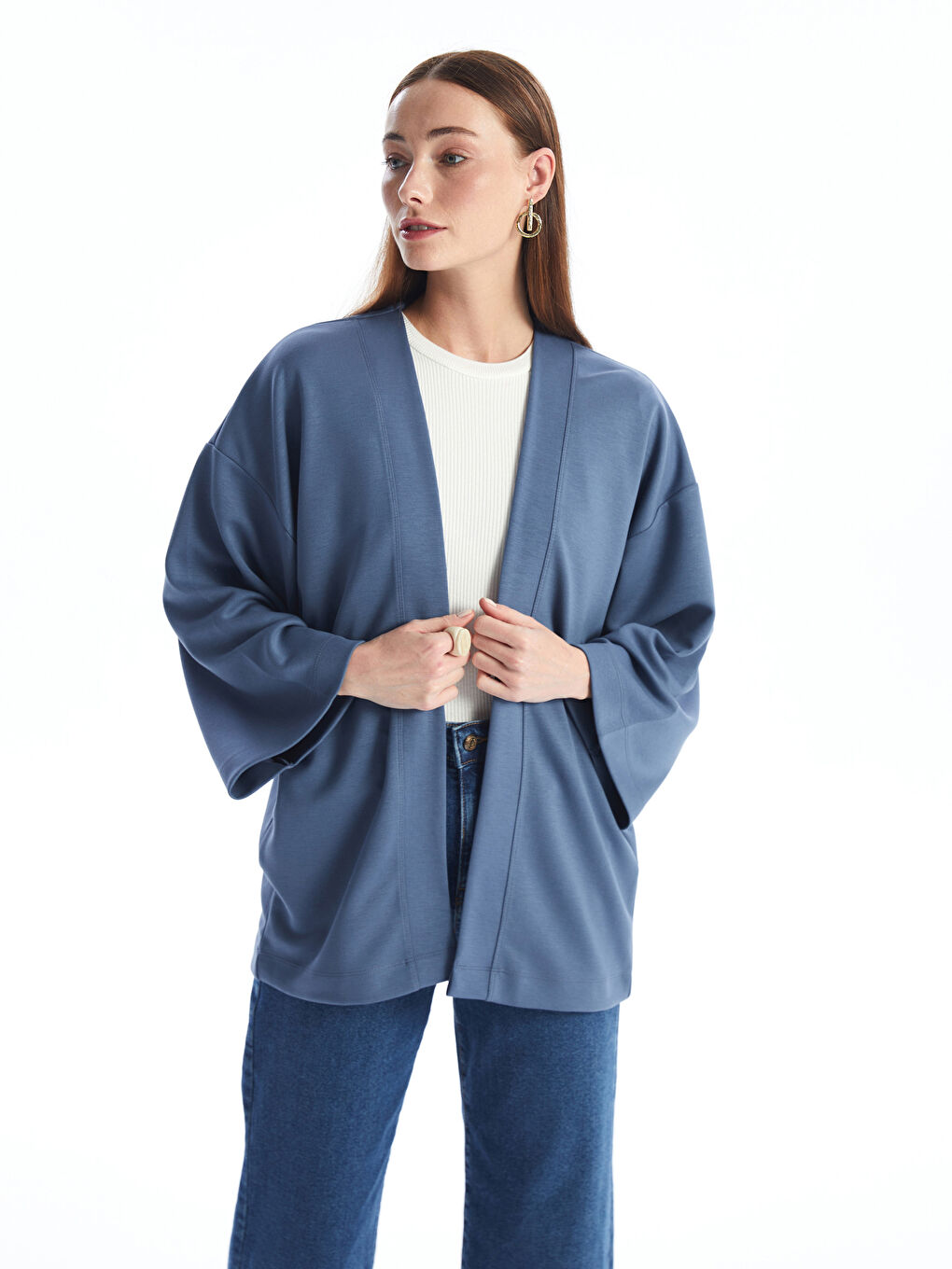 Shawl Collar Plain Oversize Women's Cardigan -S4LO88Z8-HNE