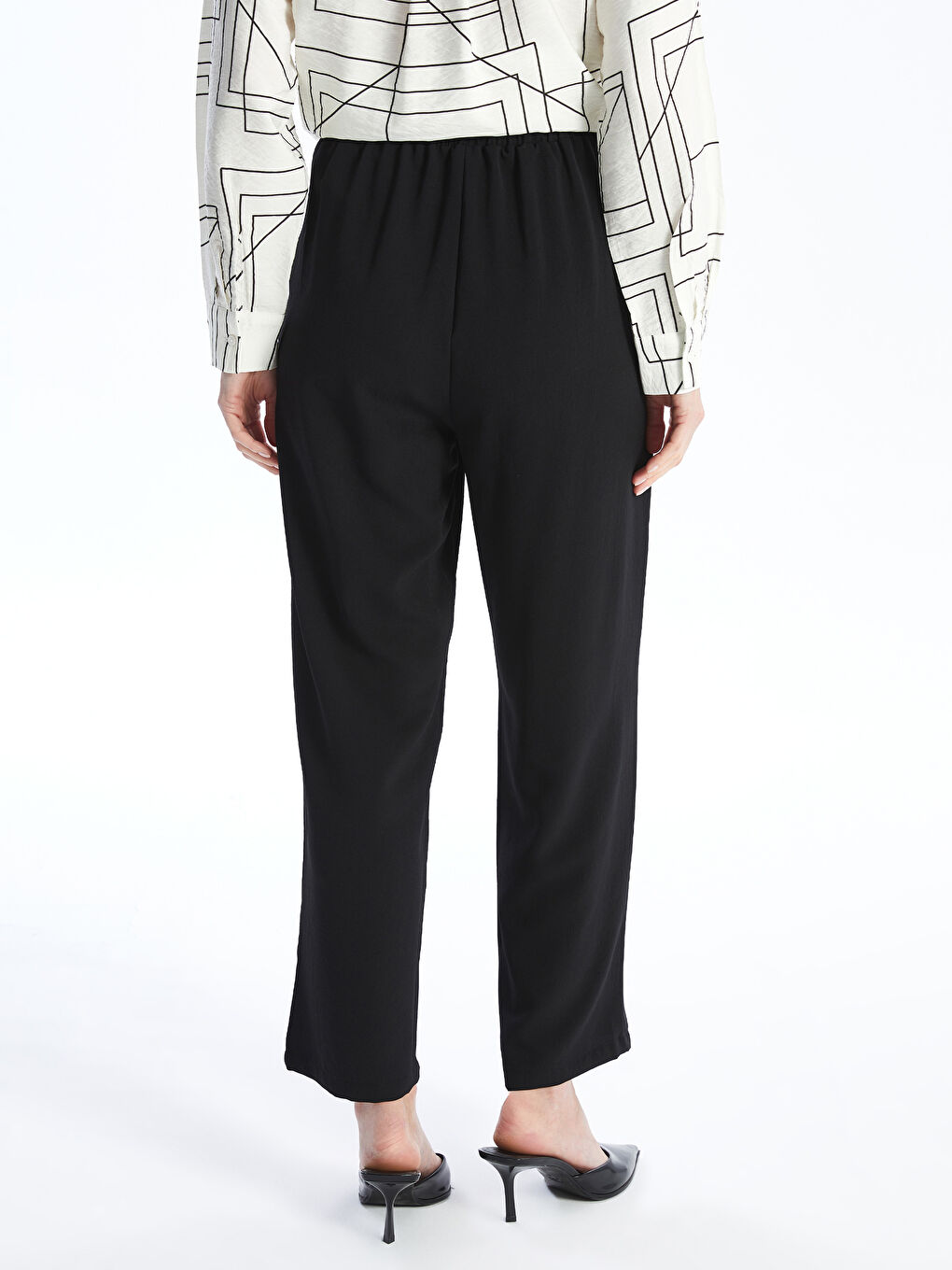 Elastic Waist Comfortable Fit Women's Trousers -S4LP55Z8-CVL