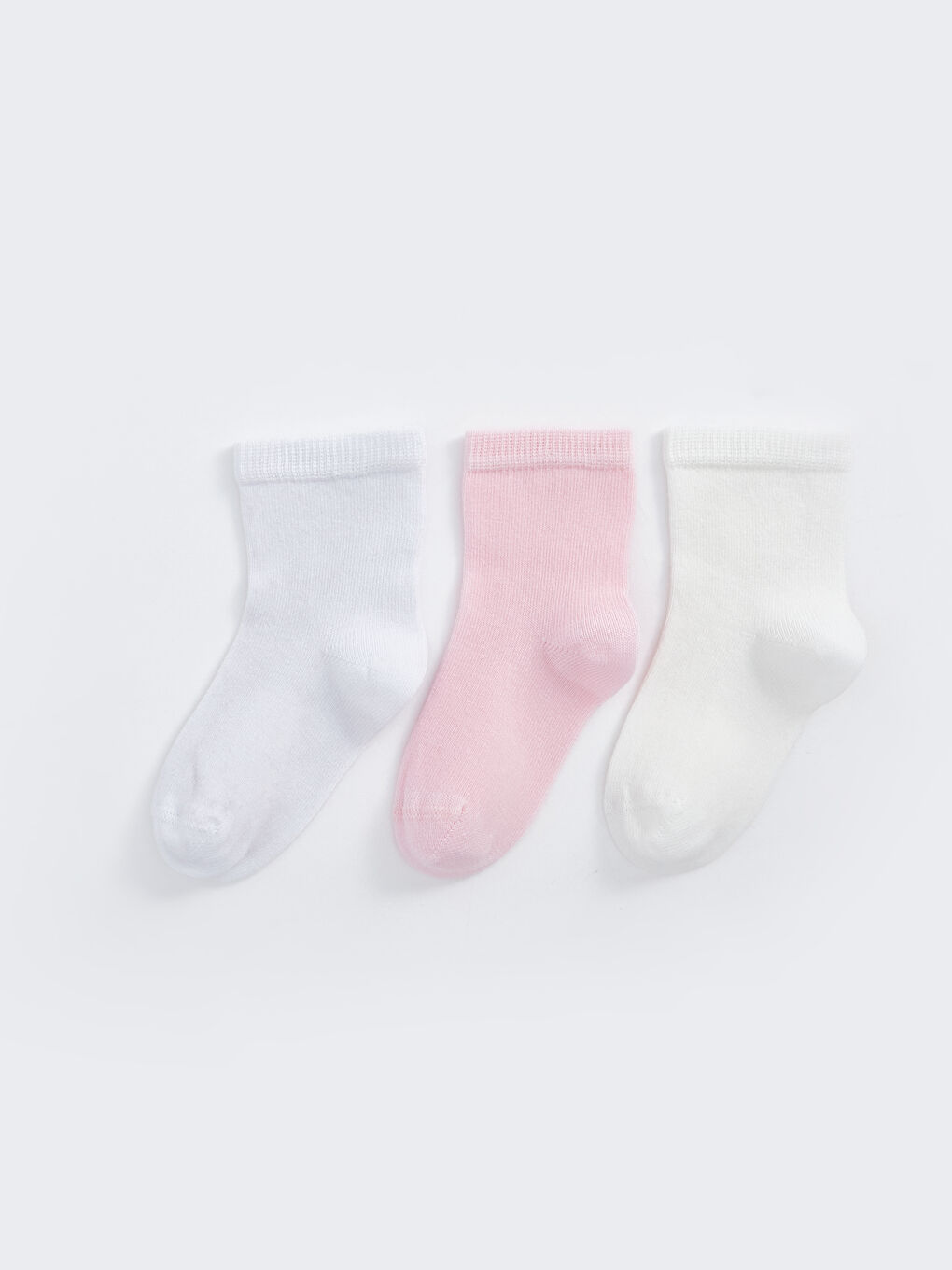 Pembe Basic Kız Bebek Soket Çorap 3'lü