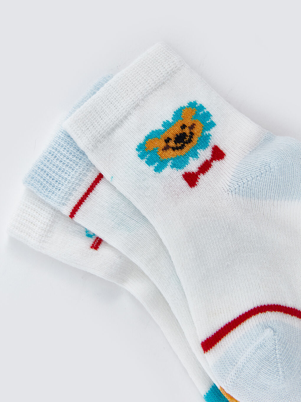 Turuncu Desenli Erkek Bebek Soket Çorap 3'lü-2