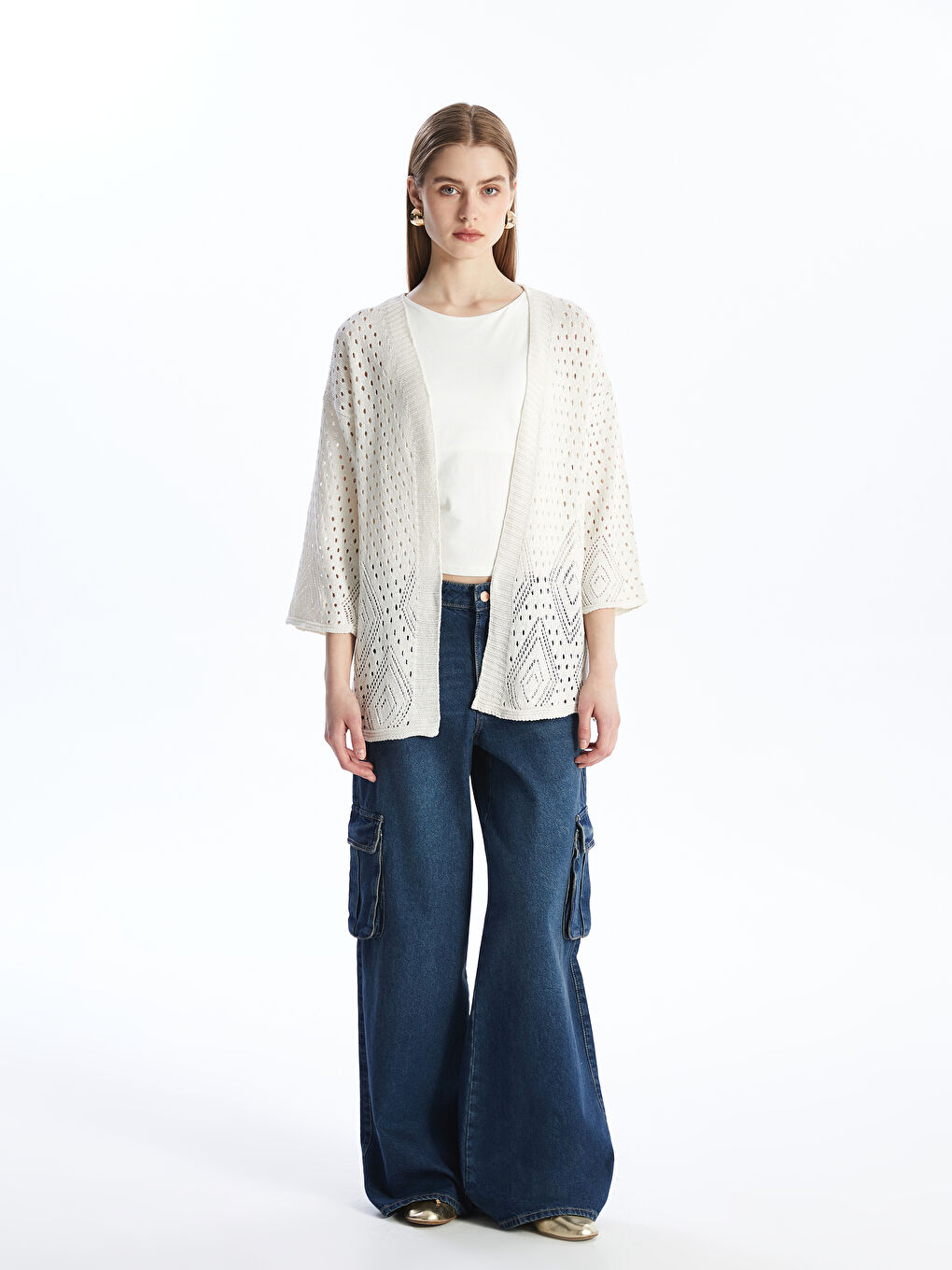 Bej Armürlü Kadın Hırka-2