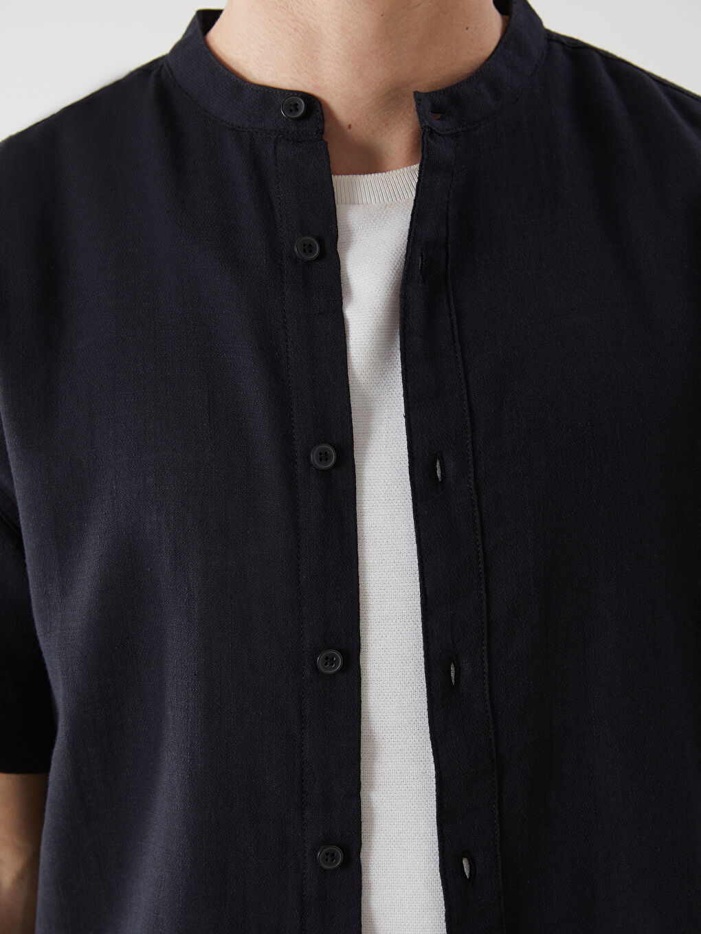 XSIDE Regular Fit Linen-Look Men's Shirt -S4LQ94Z8-RQL