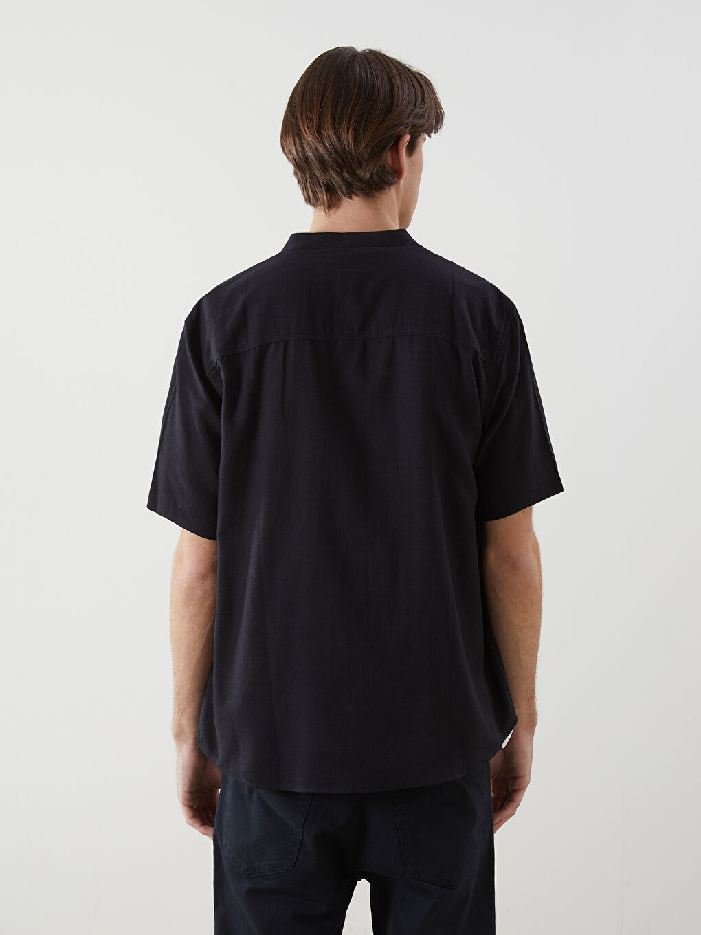 XSIDE Regular Fit Linen-Look Men's Shirt -S4LQ94Z8-RQL