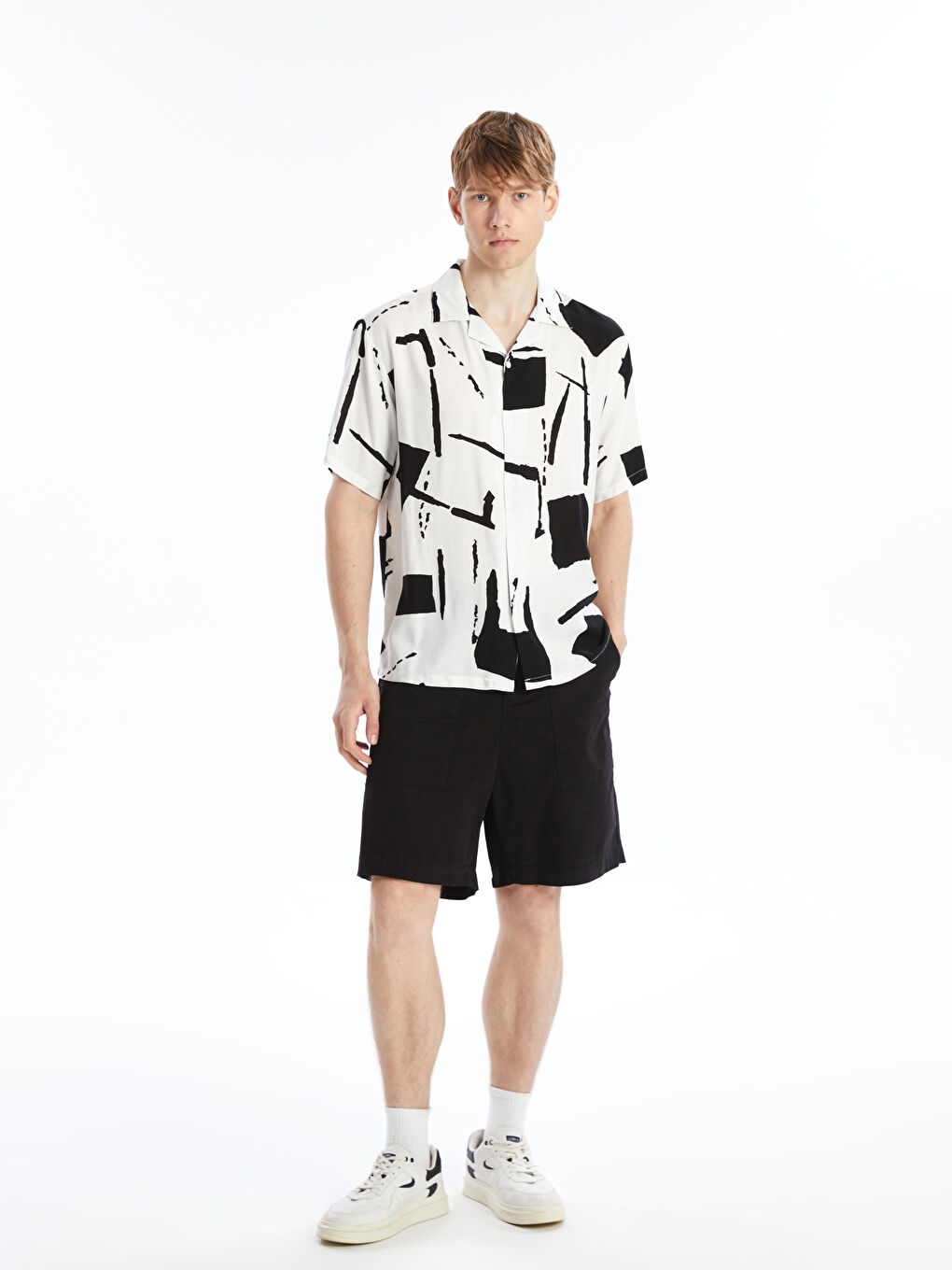 Рубашка Мужская Стандартного Кроя из Вискозы-1