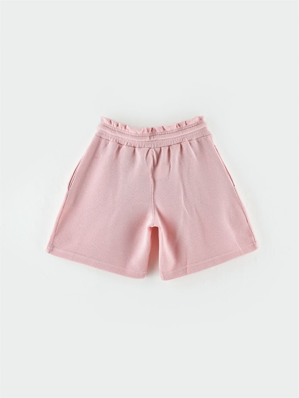 Pembe Beli Lastikli Baskılı Kız Çocuk Şort-2