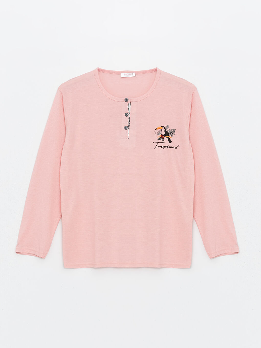 Pembe Bisiklet Yaka Kadın Pijama Takım-1