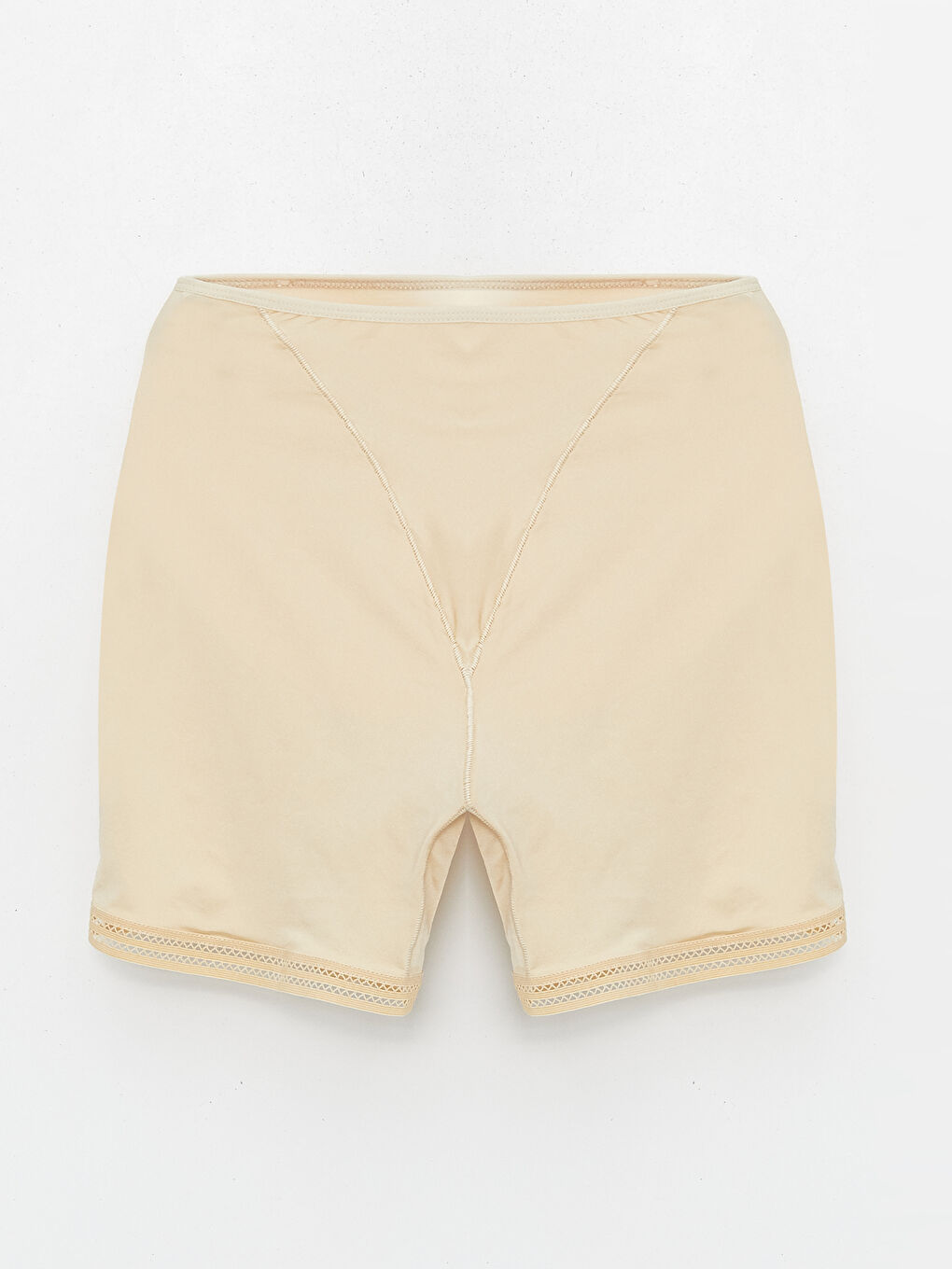 Bej Dar Kalıp Destekleyici Kadın Şort