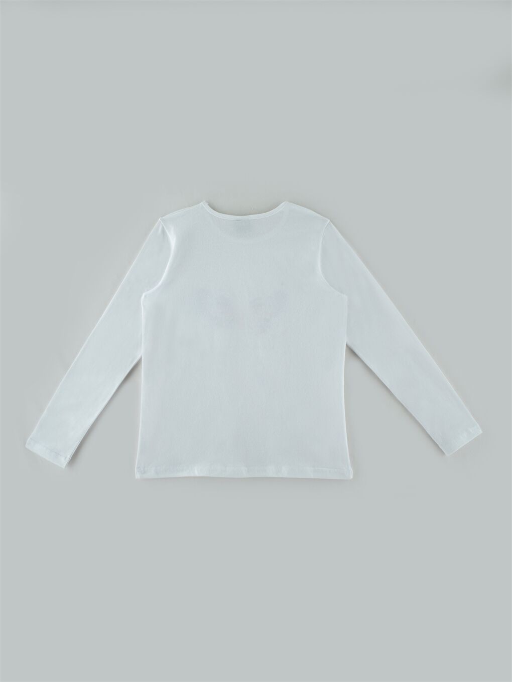 Ekru Bisiklet Yaka Baskılı Kız Çocuk Tişört-2