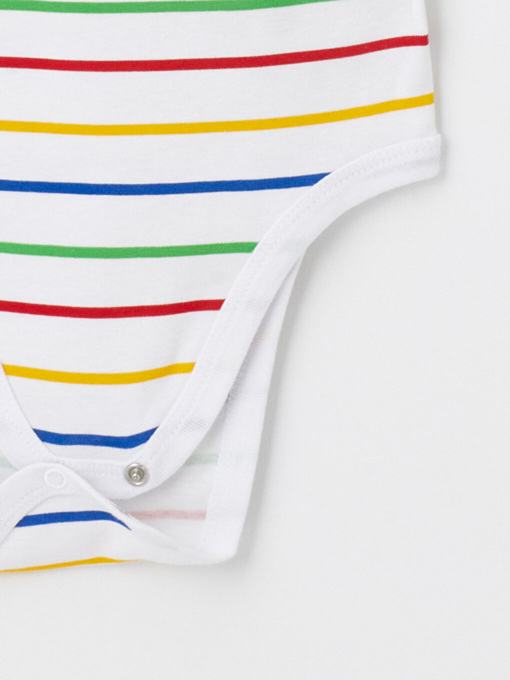 Karışık Bisiklet Yaka Çizgili Kısa Kollu Erkek Bebek Çıtçıtlı Body-2