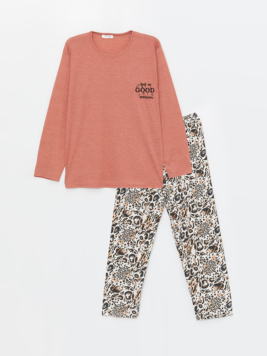 Mercan Bisiklet Yaka Kadın Pijama Takım