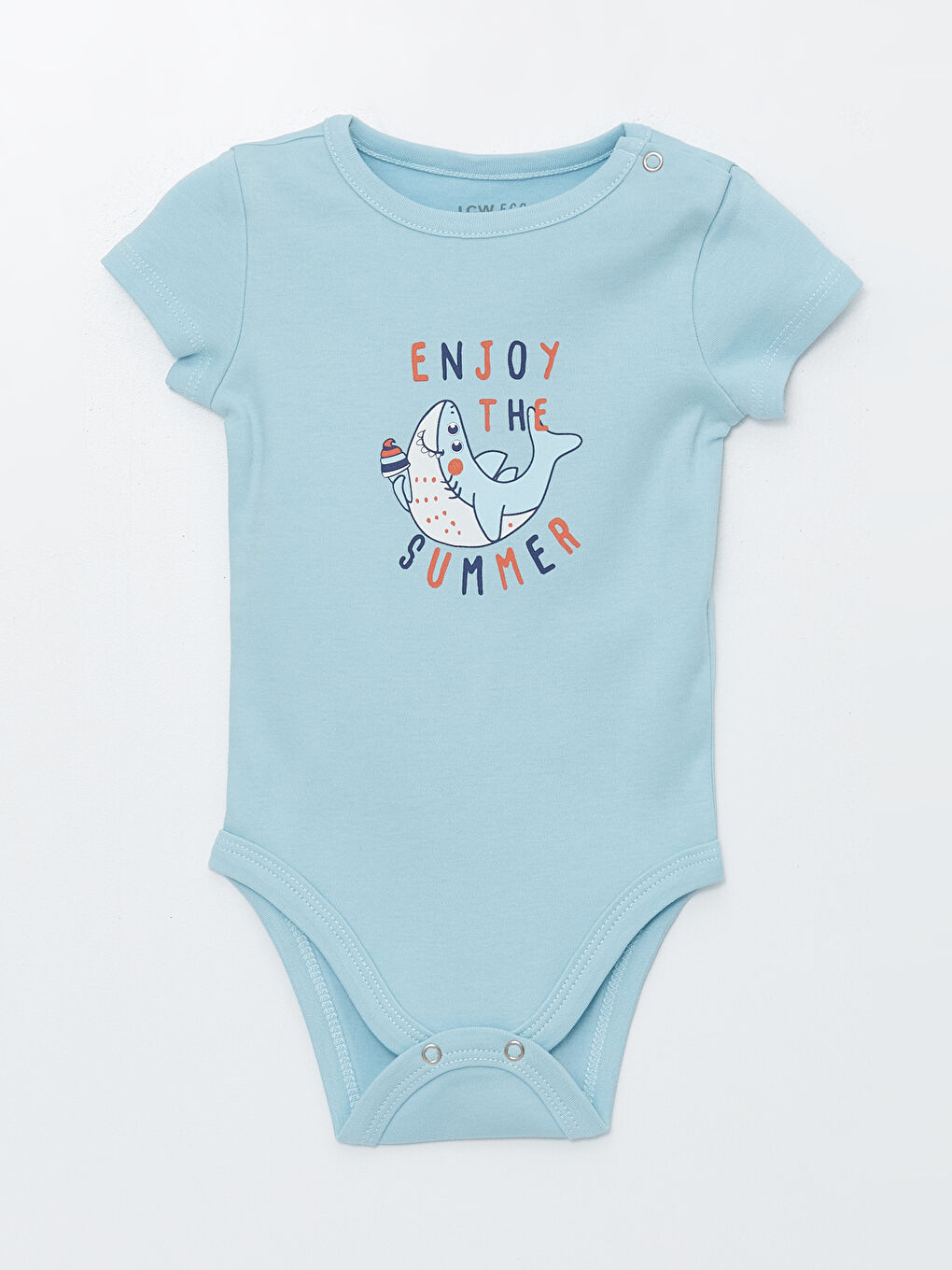 Turuncu Bisiklet Yaka Baskılı Erkek Bebek Çıtçıtlı Body 2'li-3