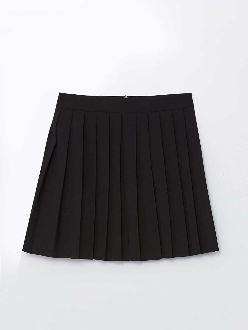 Siyah Beli Fermuarlı Kadın Pileli Etek-5