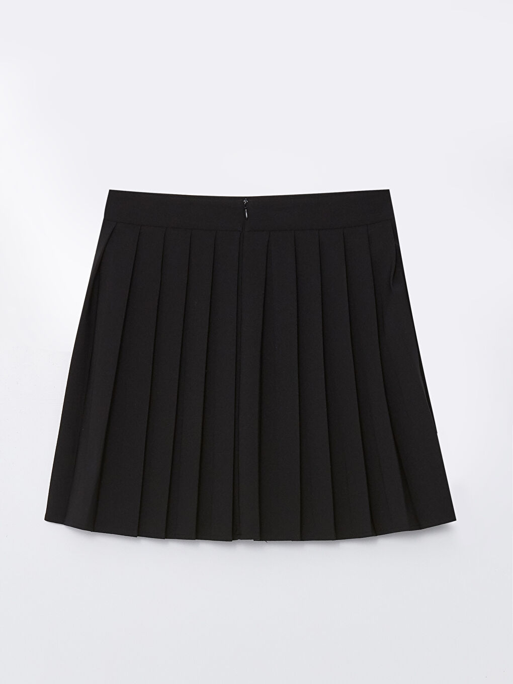 Siyah Beli Fermuarlı Kadın Pileli Etek-6