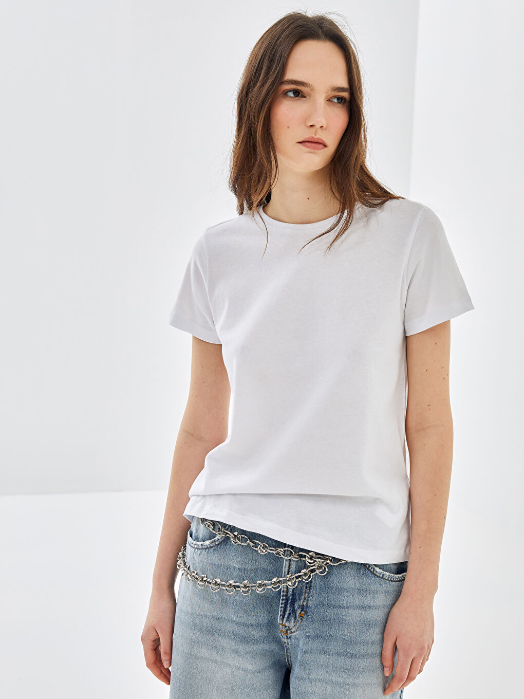 Siyah Bisiklet Yaka Çizgili Kısa Kollu Kadın Tişört 3'lü-3