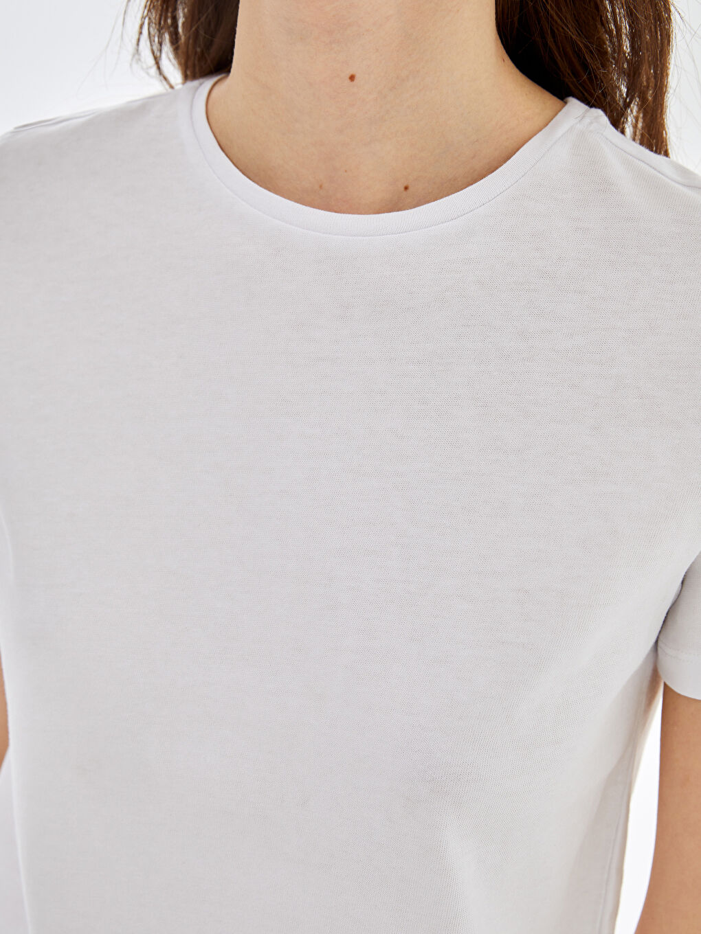 Siyah Bisiklet Yaka Çizgili Kısa Kollu Kadın Tişört 3'lü-7