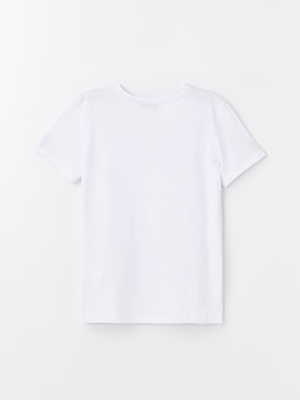 Siyah V Yaka Düz Kısa Kollu Kadın Tişört 2'li-12