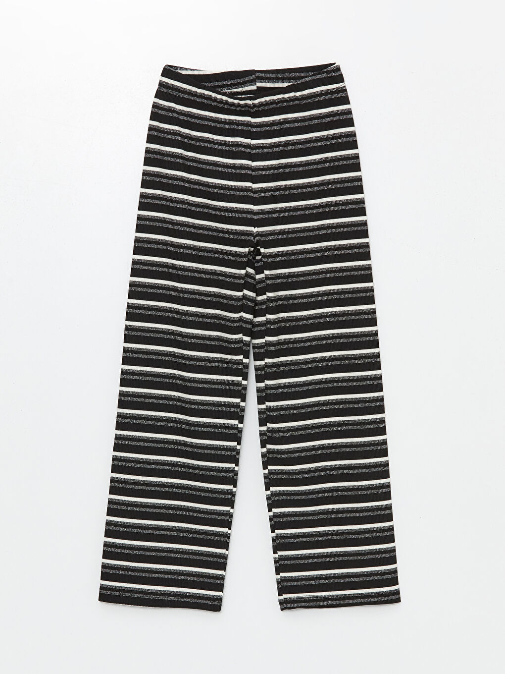 Siyah Beli Lastikli Çizgili Kız Çocuk Eşofman Alt
