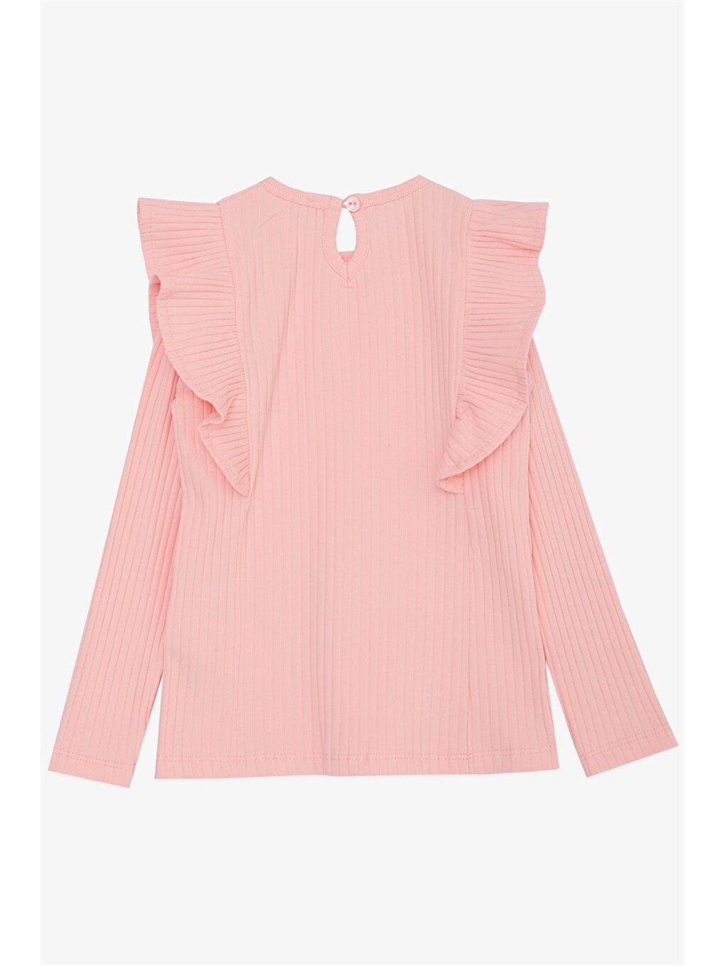 Turuncu Bisiklet Yaka Uzun Kollu Kız Bebek Tişört-1