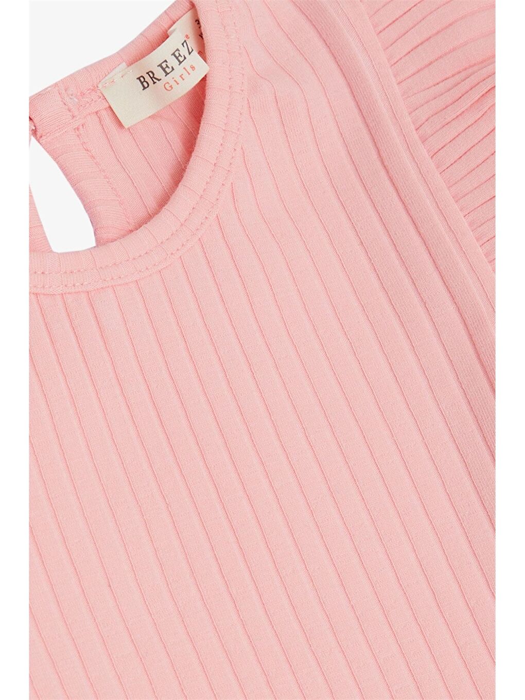 Turuncu Bisiklet Yaka Uzun Kollu Kız Bebek Tişört-2