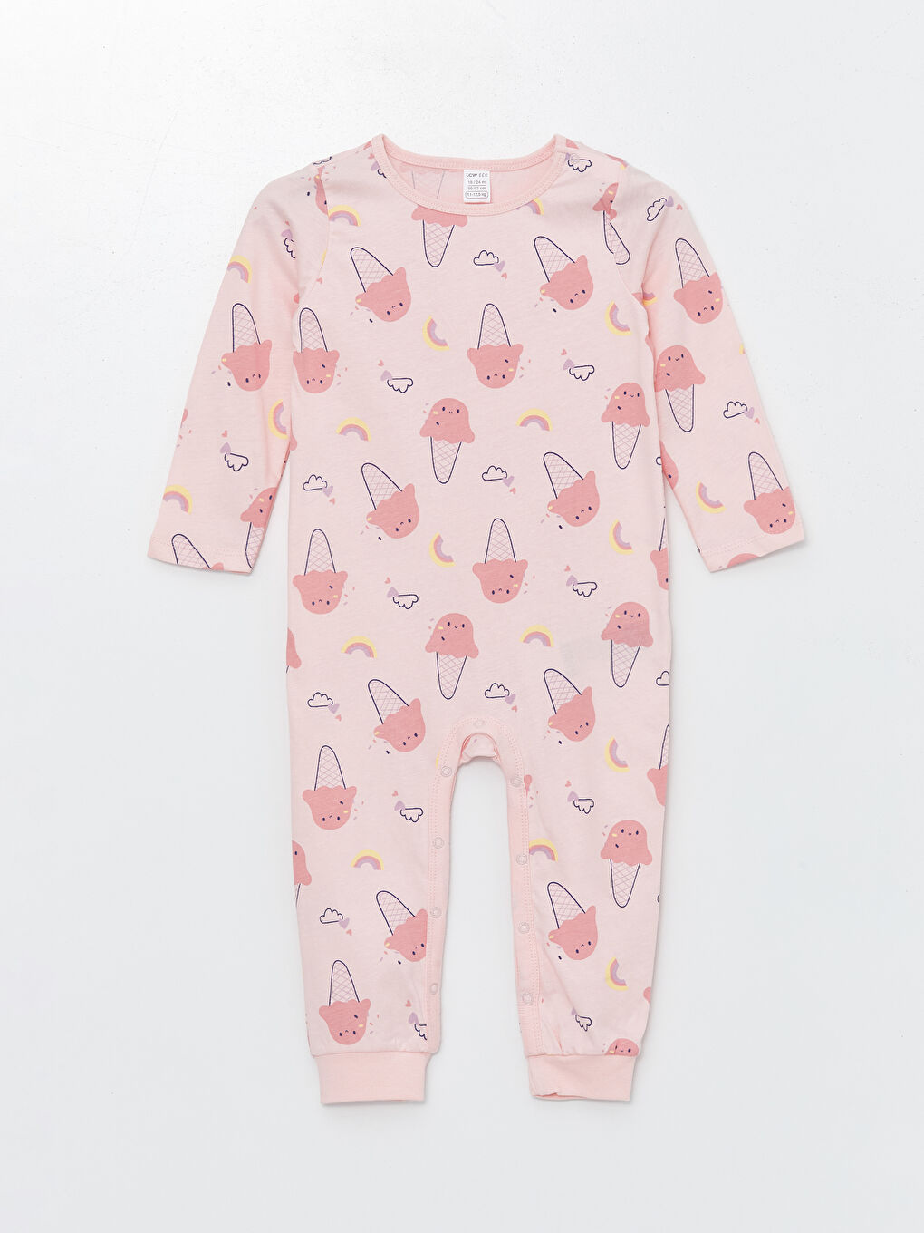 Crew Neck Printed Baby Girl Rompers -S4LU72Z1-LT4