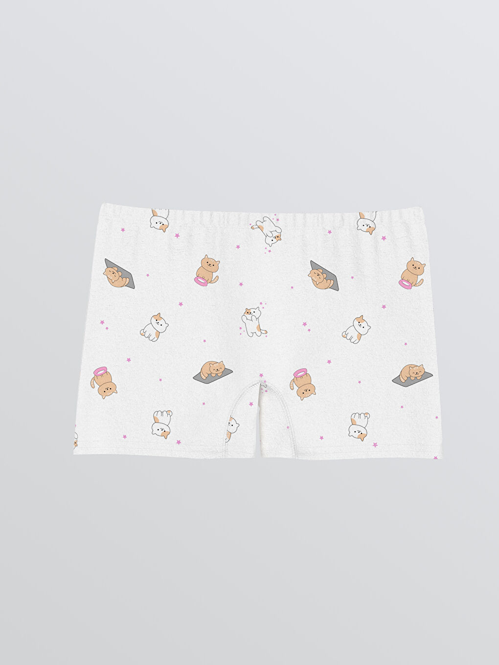 Beyaz Baskılı Kız Çocuk Boxer