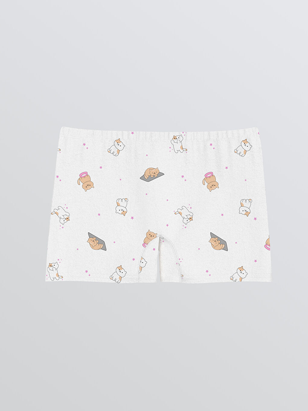 Beyaz Baskılı Kız Çocuk Boxer-1