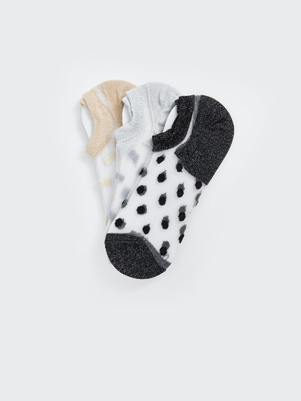 Sarı Desenli Kadın Patik Çorap 3'lü-1