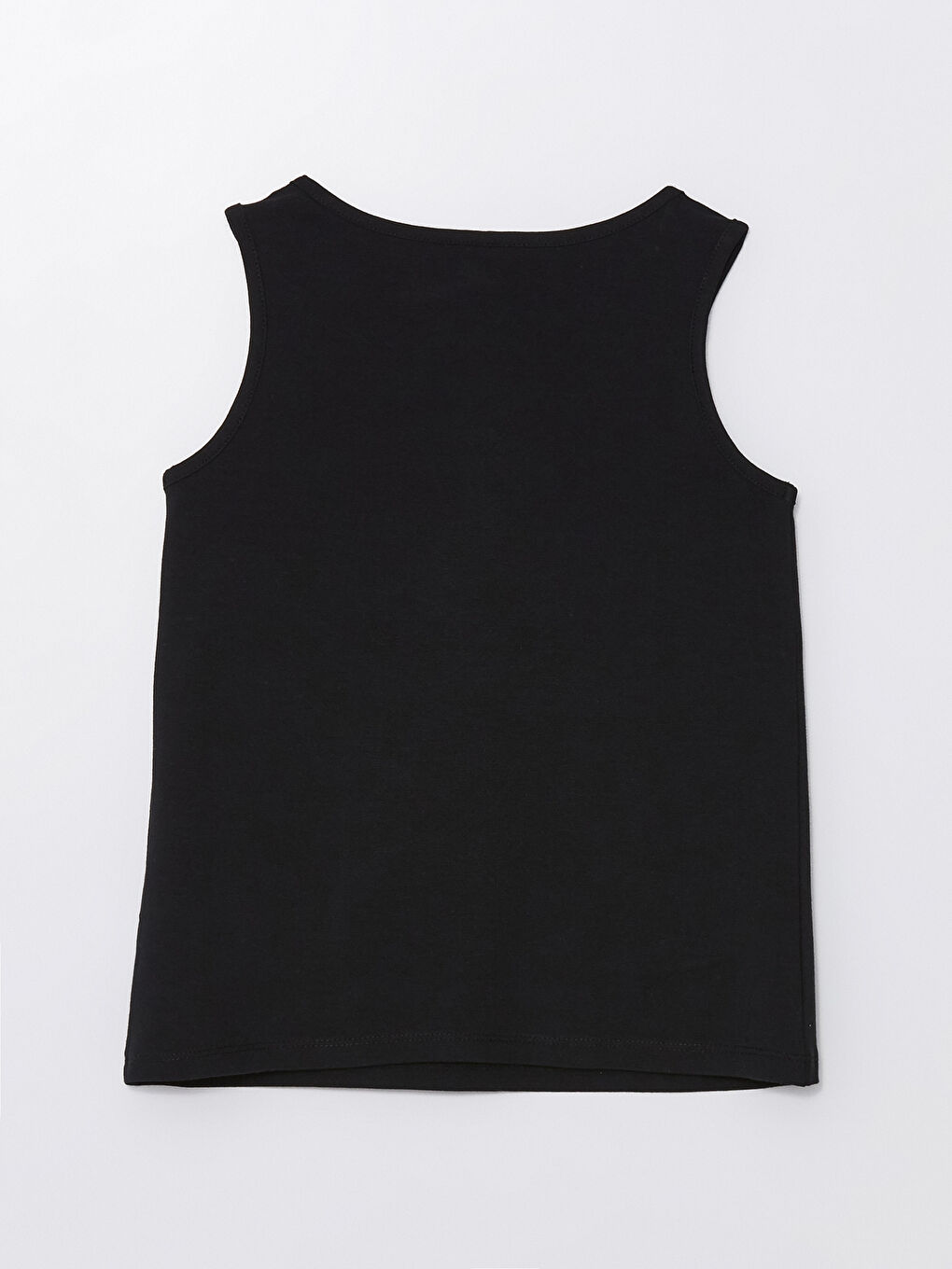 Siyah Bisiklet Yaka Baskılı Kız Çocuk Atlet-1