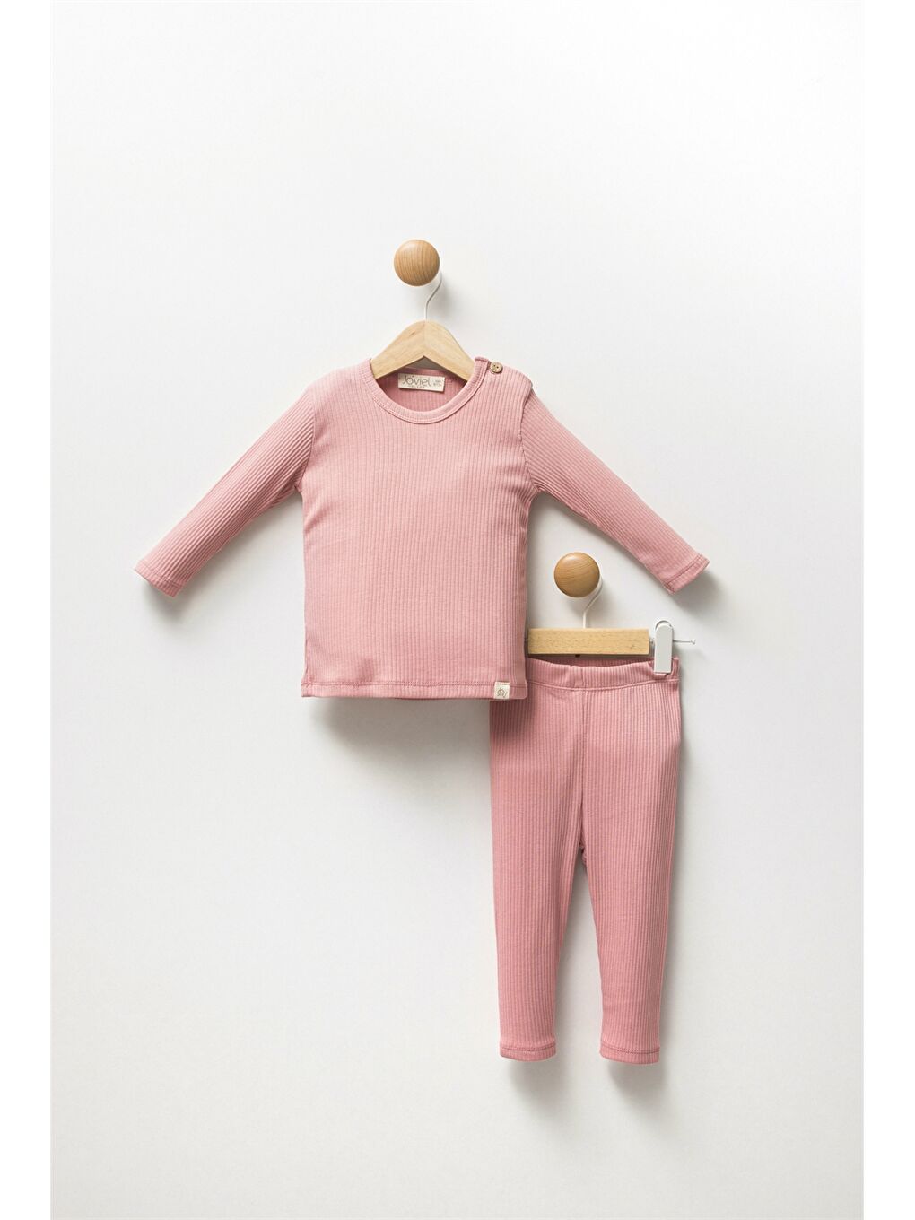 Pembe Bisiklet Yaka Kız Bebek Sweatshirt ve Eşofman Alt 2'li