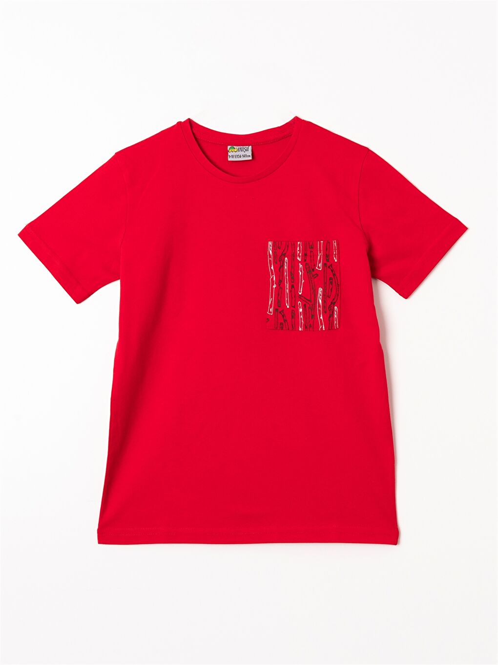 Kırmızı Bisiklet Yaka Kısa Kollu Erkek Çocuk Tişört