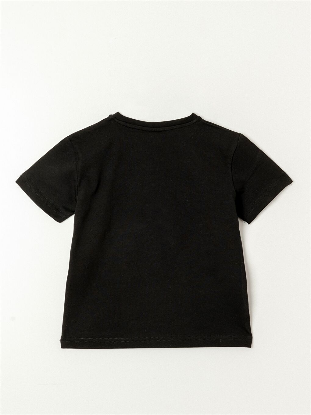 Siyah Bisiklet Yaka Kısa Kollu Erkek Bebek Tişört-2