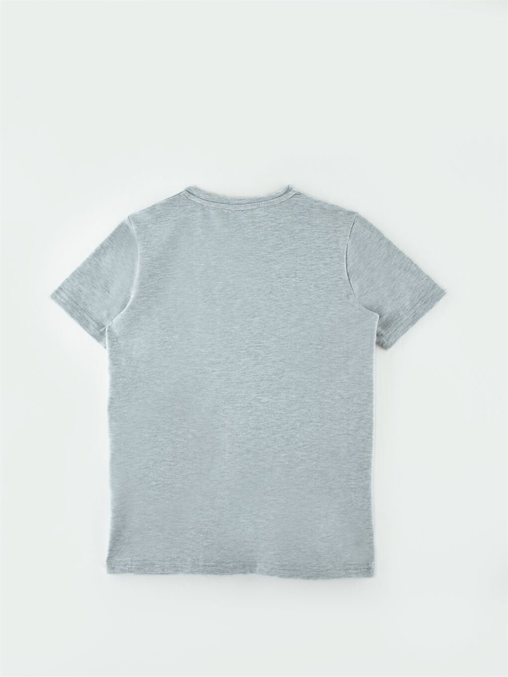 Gri Bisiklet Yaka Kısa Kollu Erkek Çocuk Tişört-2