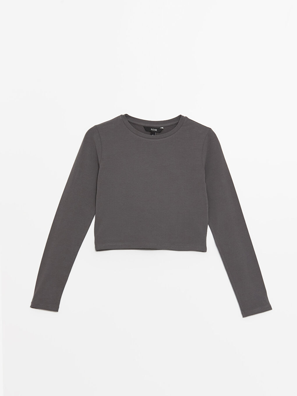 Crew Neck Straight Long Sleeve Women's Crop -S4LY36Z8-YG5