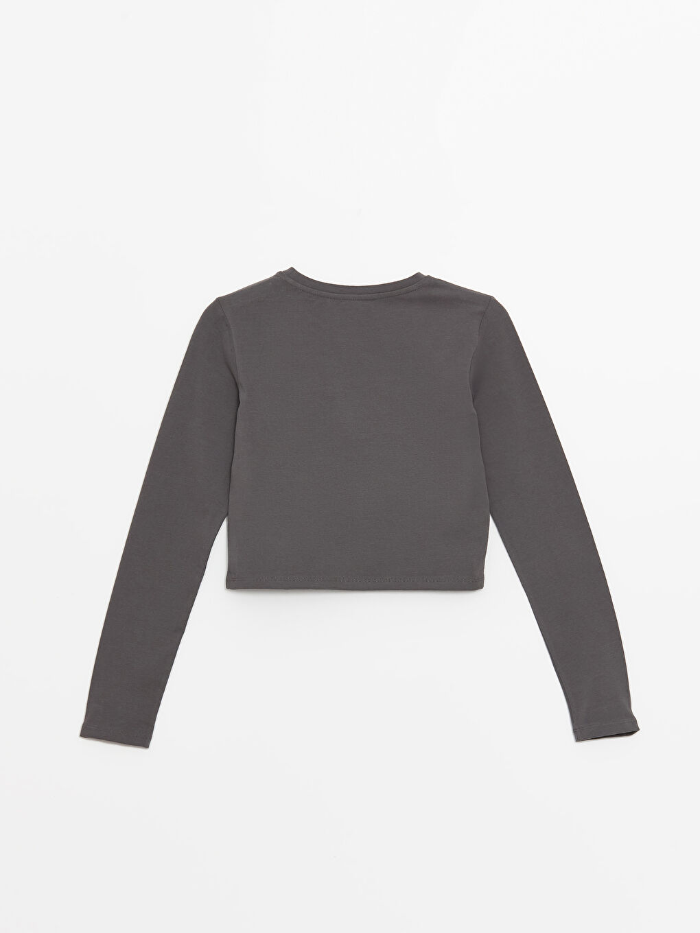 Crew Neck Straight Long Sleeve Women's Crop -S4LY36Z8-YG5