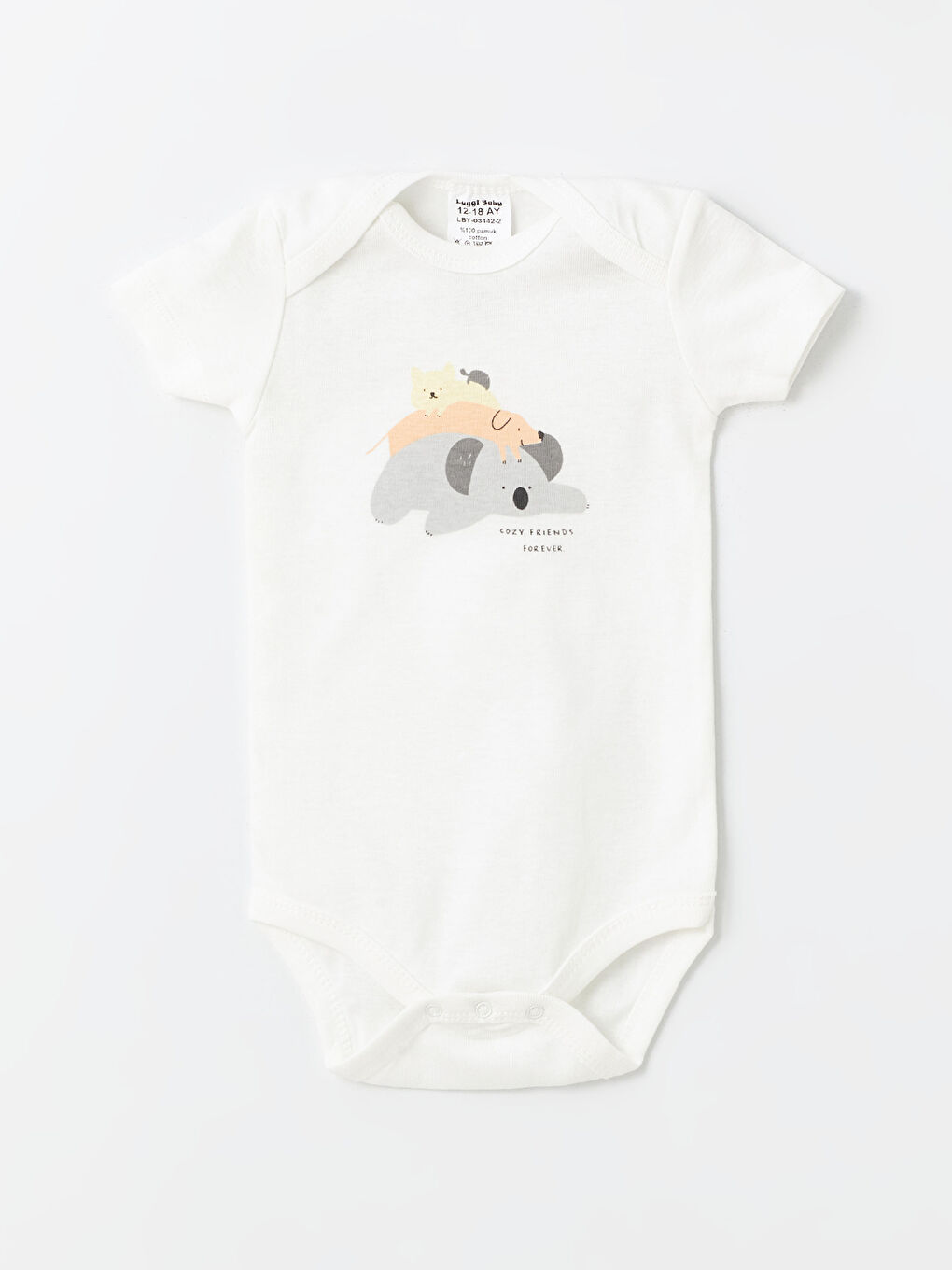 Karışık Bisiklet Yaka Kız Bebek Çıtçıtlı Bodysuit 2'li-2