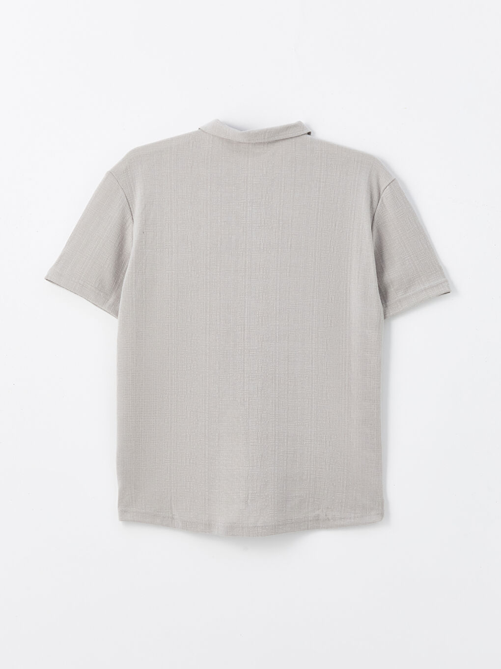 Gri Standart Kalıp Kısa Kollu Erkek Gömlek-6