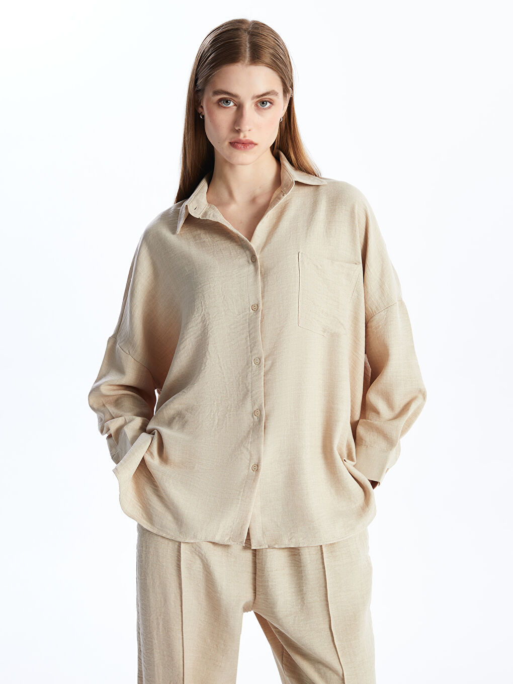 Bej Keten Kadın Takım-2