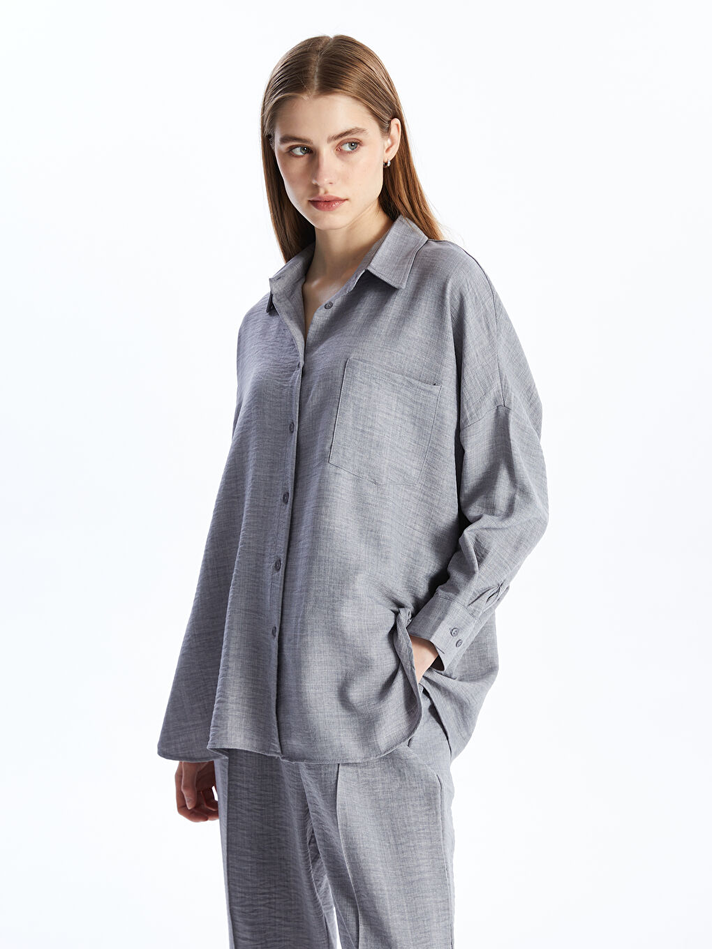 Gri Keten Kadın Takım-2