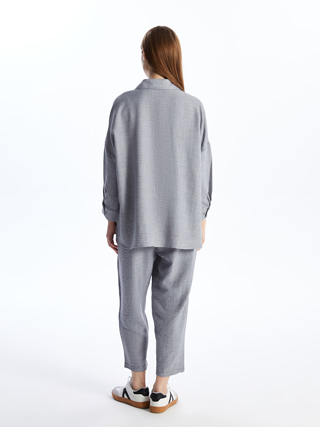 Gri Keten Kadın Takım-4