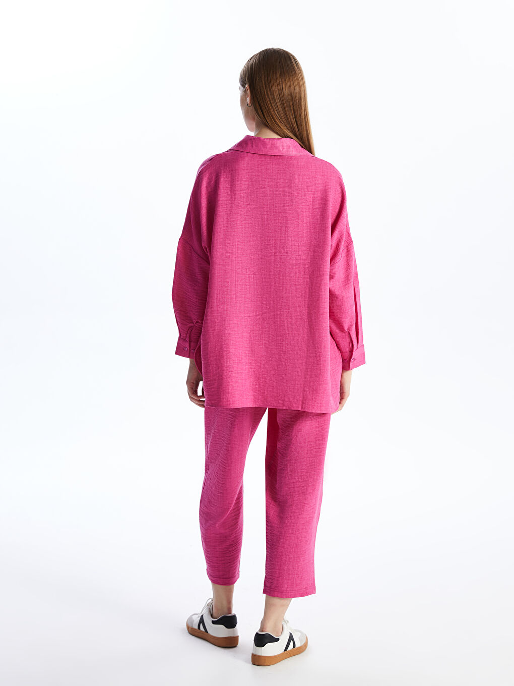 Fuşya Keten Kadın Takım-4