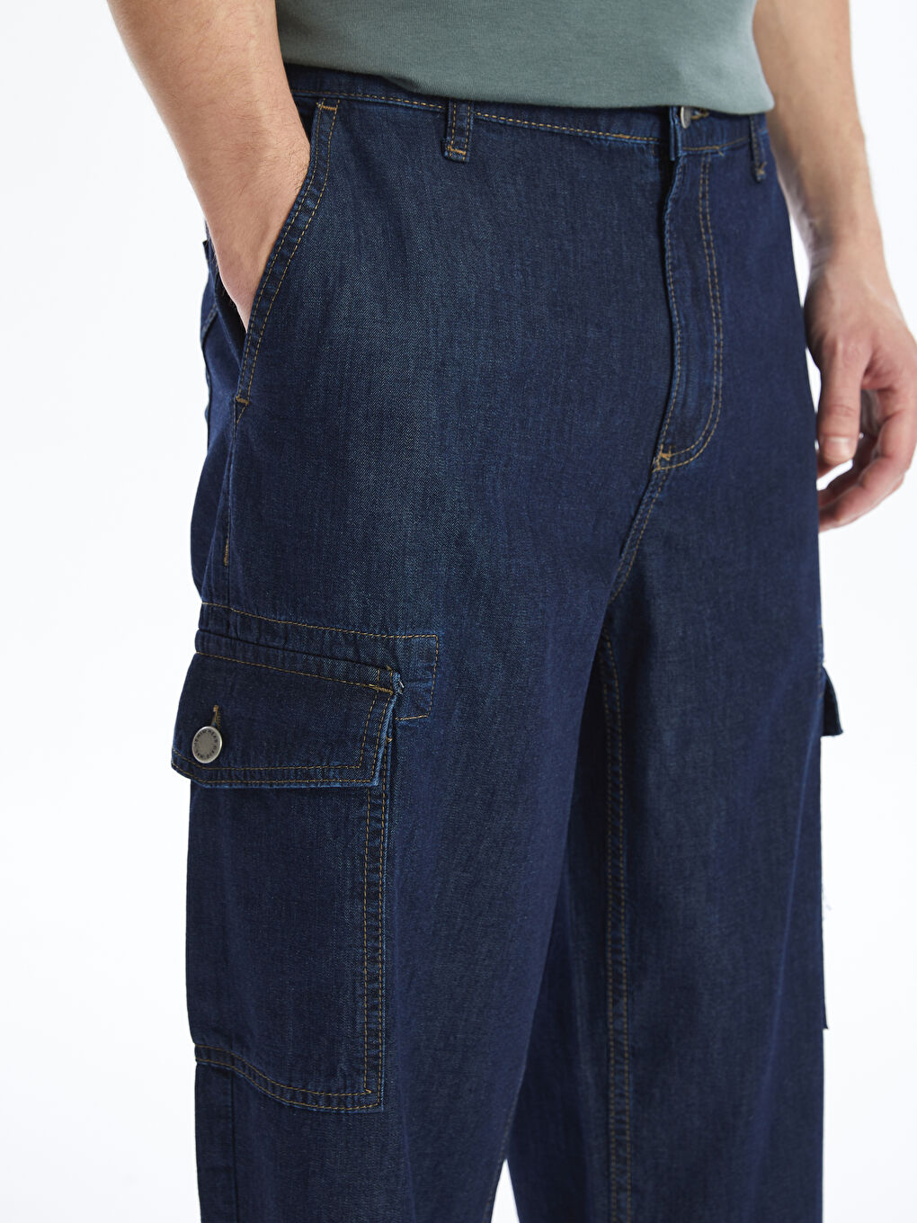 LCW Jeans Indigo Standart Kalıp Erkek Jean Bermuda - 4