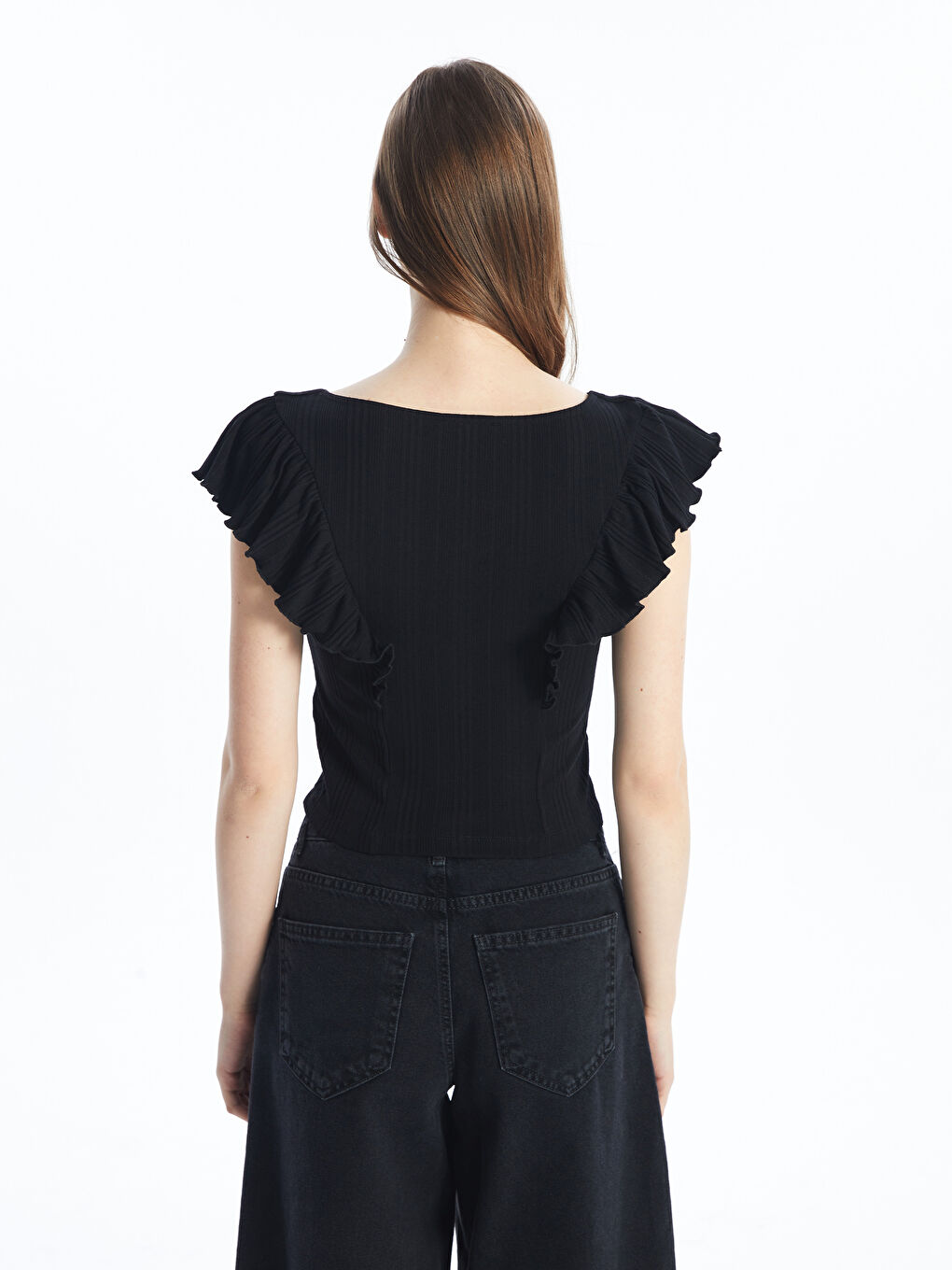 V Neck Straight Short Sleeve Women T-Shirt -S4M021Z8-CVL