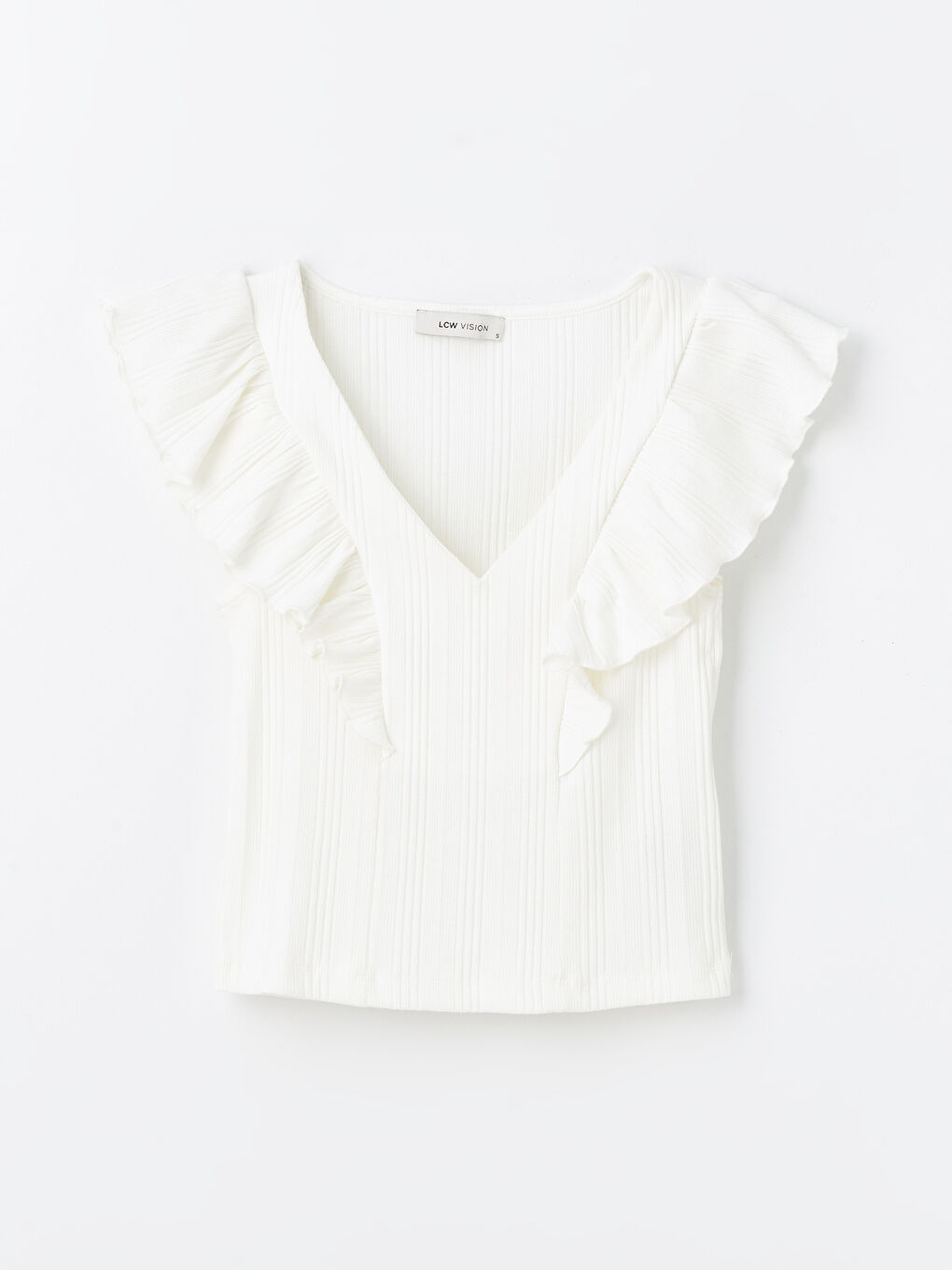 V Neck Straight Short Sleeve Women T-Shirt -S4M021Z8-R9J