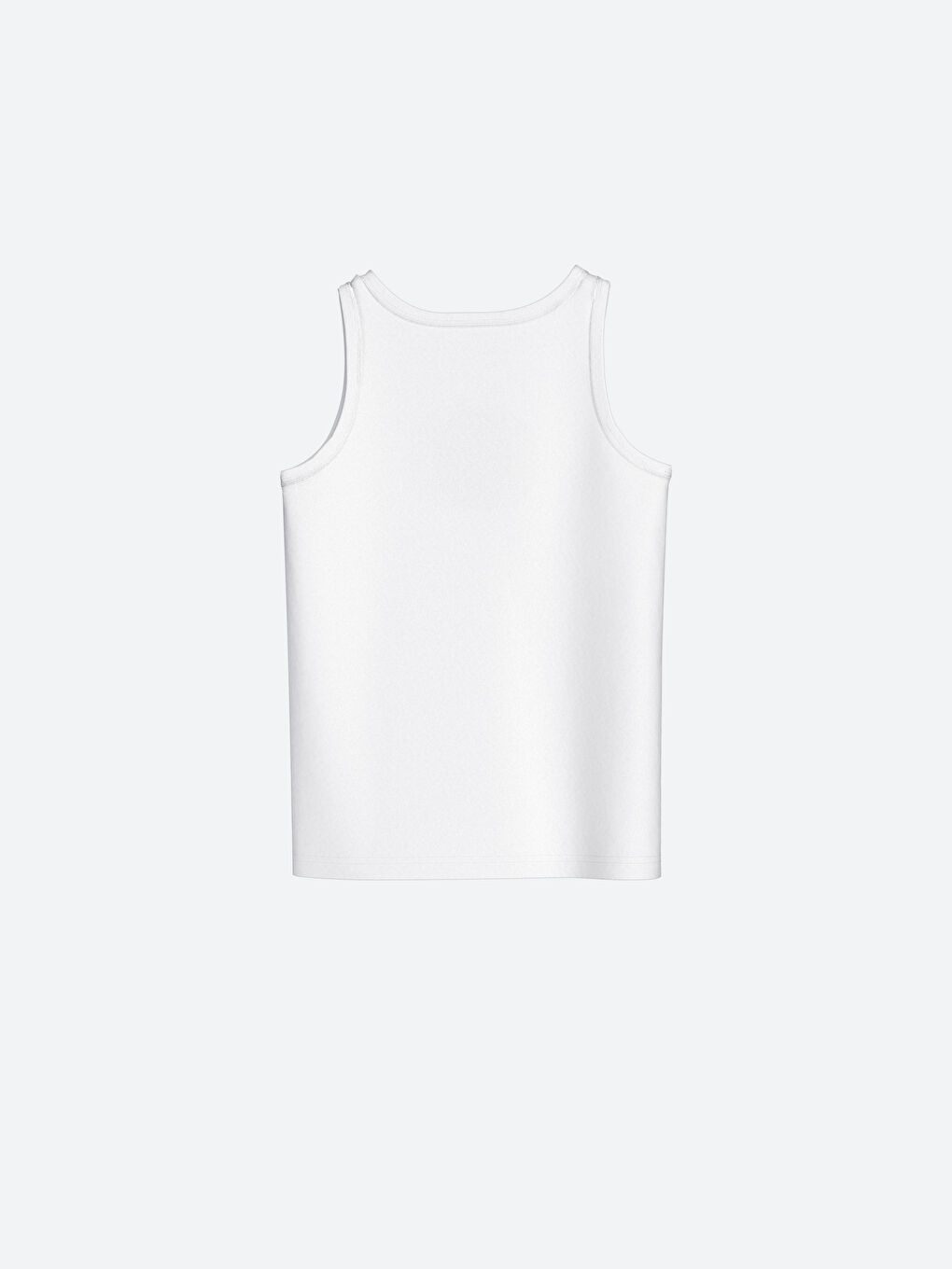 Beyaz Bisiklet Yaka Baskılı Erkek Çocuk Atlet 2'li-3